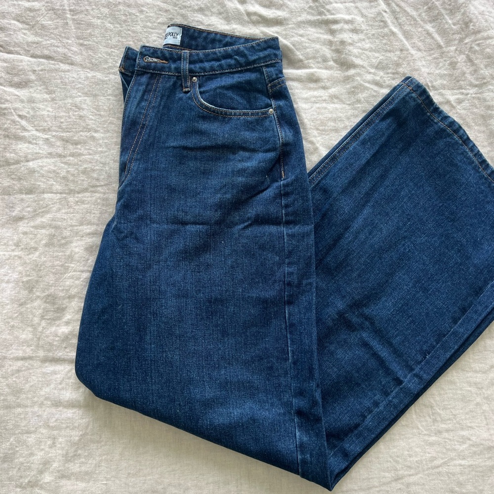 Princess Polly Dark Blue Wide Leg Jeans